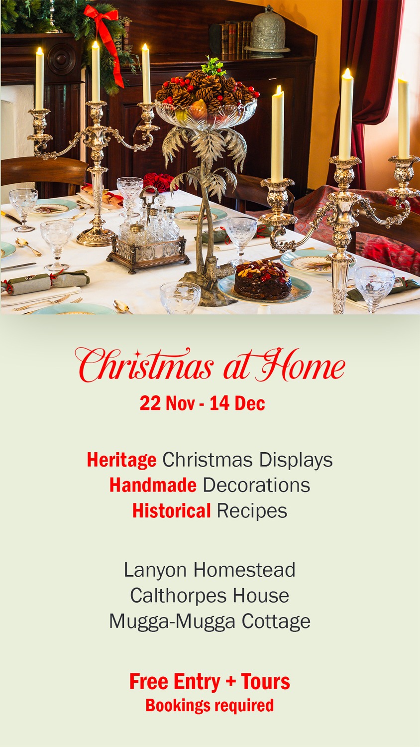 TOURS: Christmas at ACT Historic Places